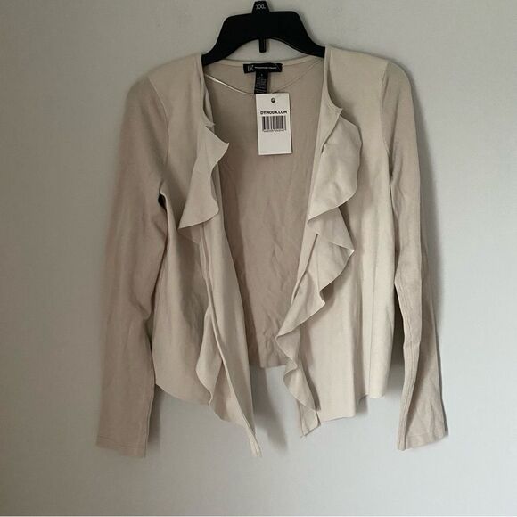INC Women’s Open Front Ruffle Detail Cardigan - Picture 1 of 5